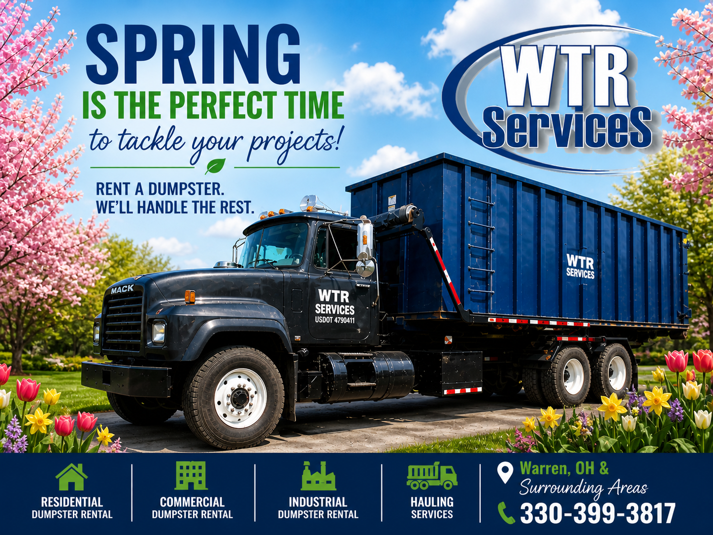 WTR Services dumpster rental and hauling in Warren, Ohio and surrounding areas