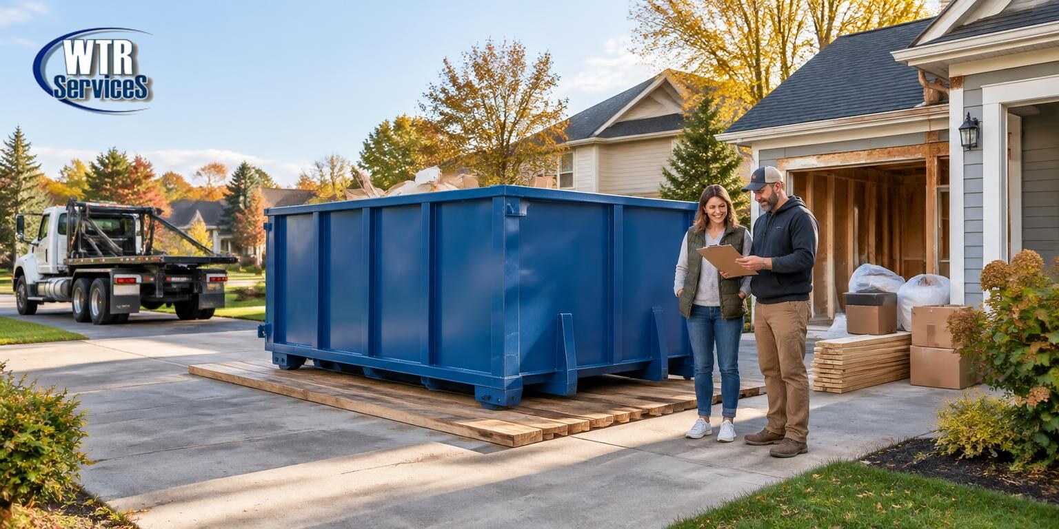 WTR Services roll-off dumpster project planning consultation at a Northeast Ohio home